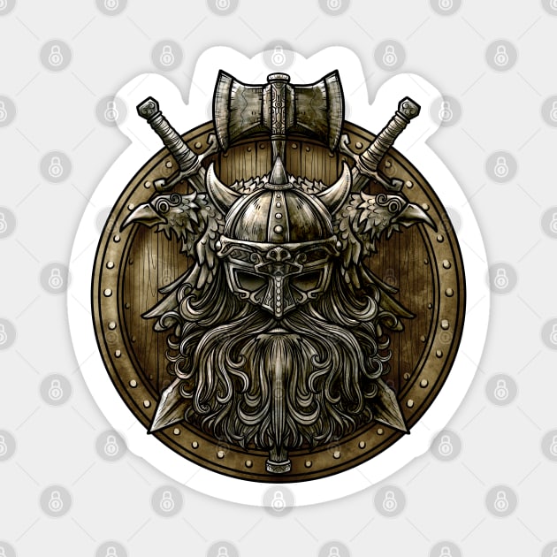 Viking Shield - Nordic Norse Valhalla Sticker by BDAZ